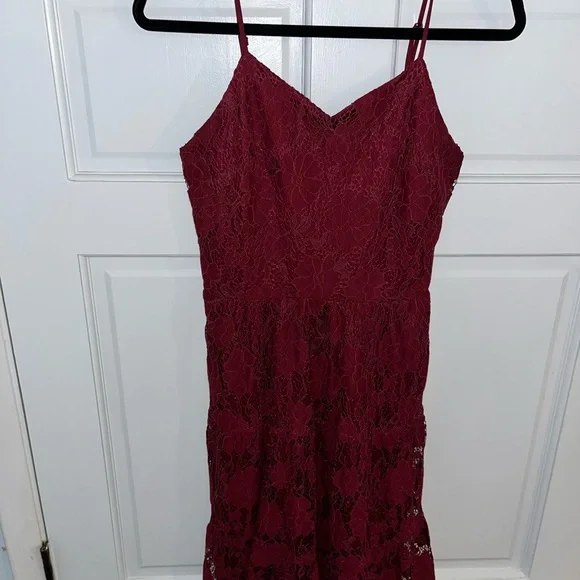 Monteau Red Sleeveless Spaghetti Strap Midi Dress - Picture 4 of 9